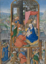 Iluminace rukopisu s Klaněním tří králů, kolem 1515-25 (tempera, inkoust a zlato na pergamenu)